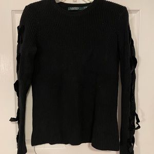 Lauren Ralph Lauren Black Sweater with Bow Sleeves